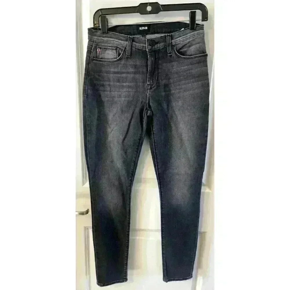 NWT Hudson Jeans Natalie Mid-Rise Super Skinny Ankle Jeans Size 27 washed black - Picture 2 of 9